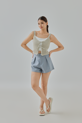 Kia Pleated High-Waist Shorts